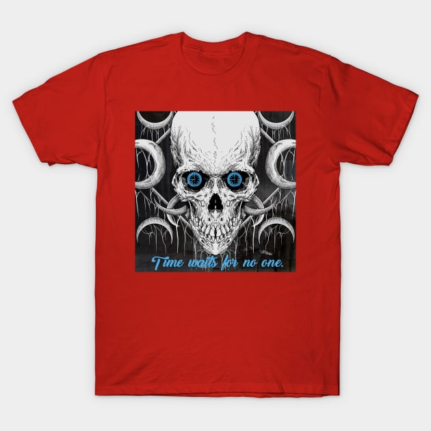 Time waits for no one Nr.4blue T-Shirt by Sravudh Snidvongs